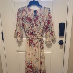 Pink and Red 3/4 Sleeve Sundress for Cocktail